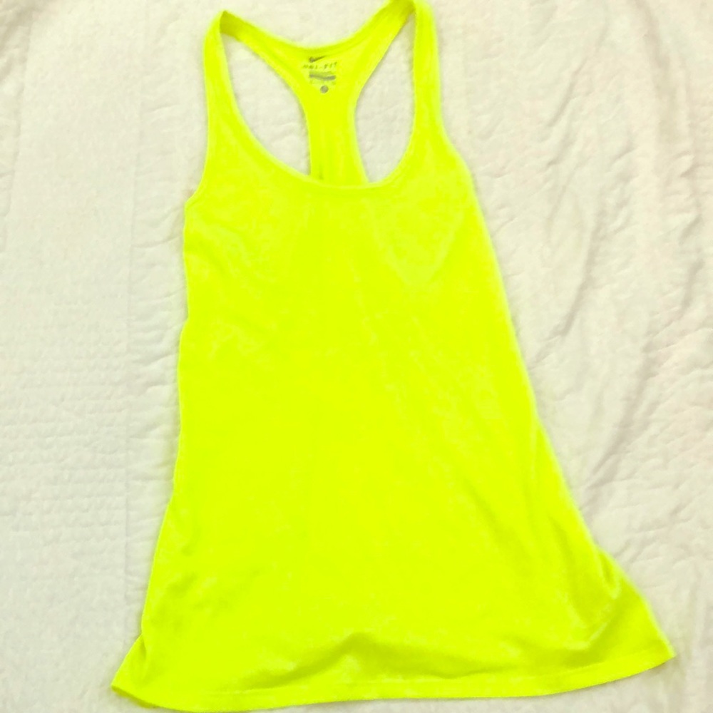 Neon yellow nike tank